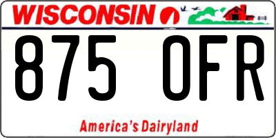 WI license plate 875OFR