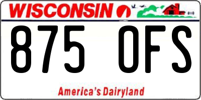 WI license plate 875OFS