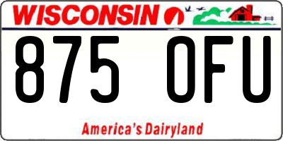WI license plate 875OFU