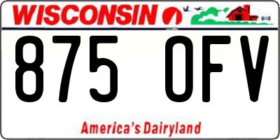 WI license plate 875OFV