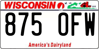 WI license plate 875OFW