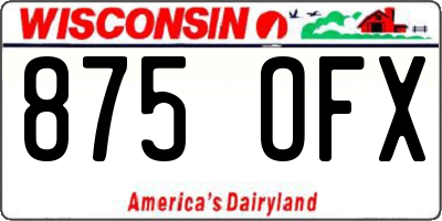 WI license plate 875OFX
