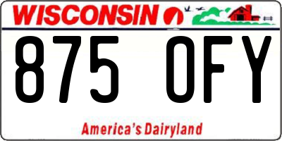 WI license plate 875OFY