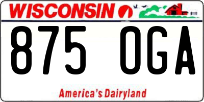 WI license plate 875OGA
