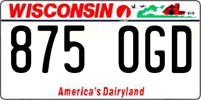 WI license plate 875OGD