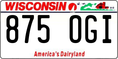 WI license plate 875OGI
