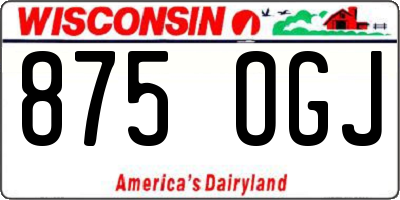 WI license plate 875OGJ