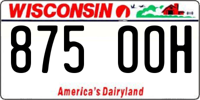 WI license plate 875OOH