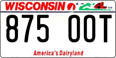 WI license plate 875OOT