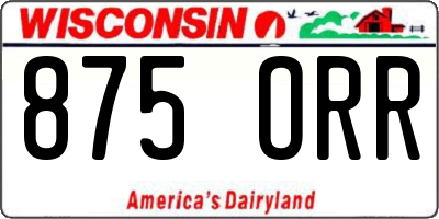 WI license plate 875ORR