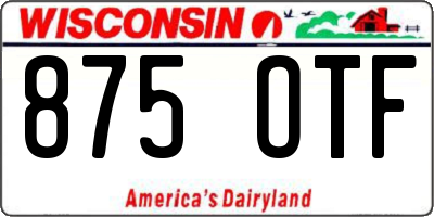WI license plate 875OTF