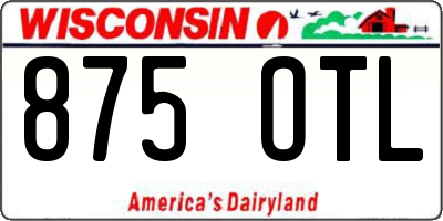 WI license plate 875OTL