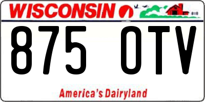 WI license plate 875OTV