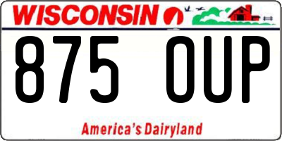 WI license plate 875OUP