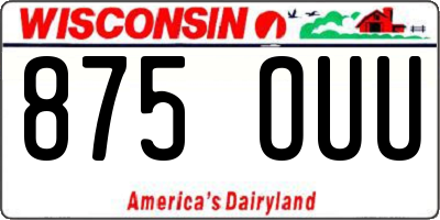 WI license plate 875OUU