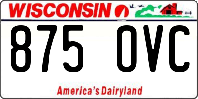 WI license plate 875OVC