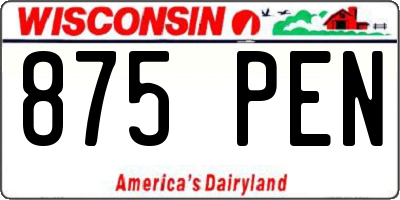 WI license plate 875PEN