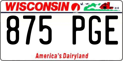 WI license plate 875PGE