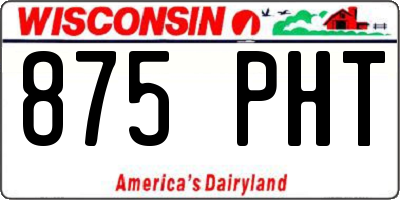 WI license plate 875PHT
