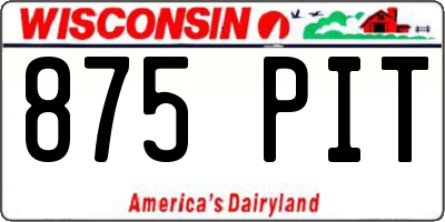 WI license plate 875PIT