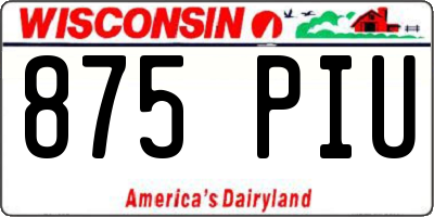 WI license plate 875PIU