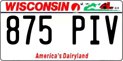 WI license plate 875PIV