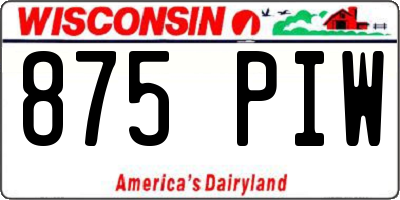 WI license plate 875PIW