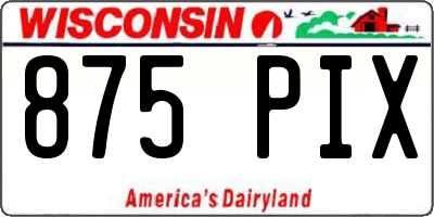 WI license plate 875PIX