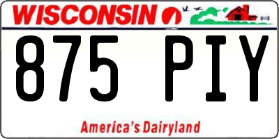 WI license plate 875PIY