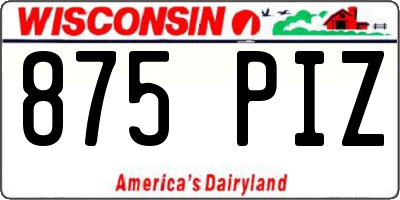 WI license plate 875PIZ
