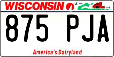WI license plate 875PJA