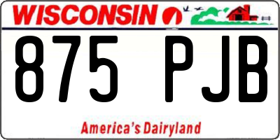 WI license plate 875PJB