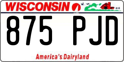 WI license plate 875PJD