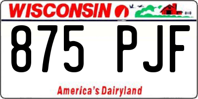 WI license plate 875PJF