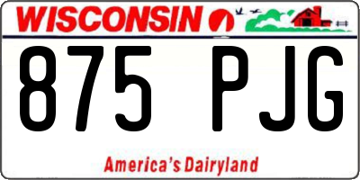 WI license plate 875PJG