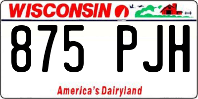 WI license plate 875PJH