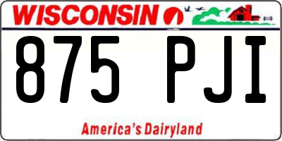 WI license plate 875PJI