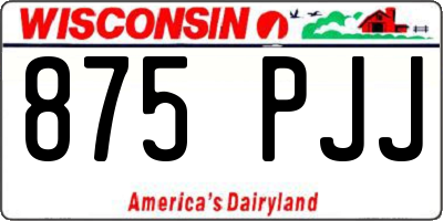 WI license plate 875PJJ