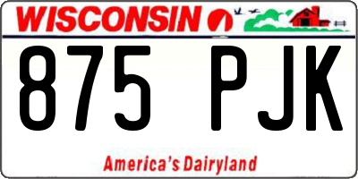 WI license plate 875PJK