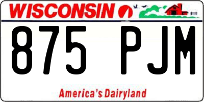 WI license plate 875PJM