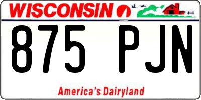WI license plate 875PJN