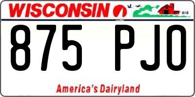 WI license plate 875PJO