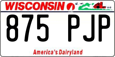 WI license plate 875PJP