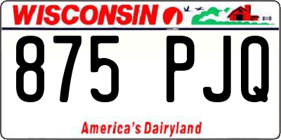 WI license plate 875PJQ
