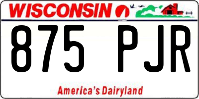 WI license plate 875PJR