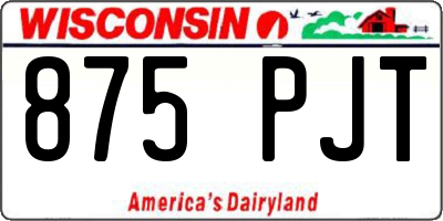 WI license plate 875PJT