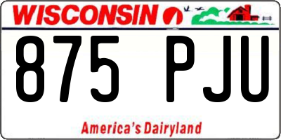 WI license plate 875PJU