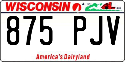 WI license plate 875PJV
