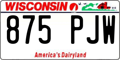 WI license plate 875PJW