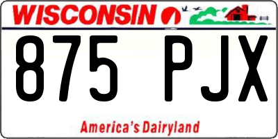 WI license plate 875PJX